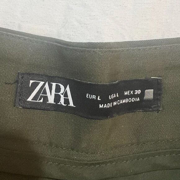 Zara Wide Leg Ankle Pants - Size L - EUC - Picture 6 of 8